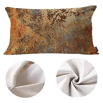 EKOBLA Square Throw Pillow Covers Beach Ocean Coastal Orange Black Blue Starfish Sea Life Animal Cotton Linen Cushion Case for Sofa Couch 12x20 Inches