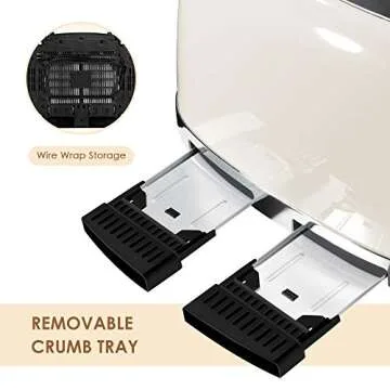 4 Slice Toaster Roter Mond Retro Stainless Steel with Bagel Defrost Cancel Function, 6 Browning Settings, Extre Wide Slot and Removable Crumb Tray, Cream, ST033