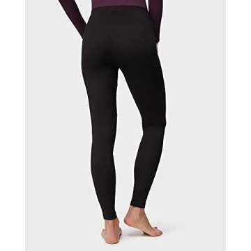 32 Degrees Women's Lightweight Baselayer Legging | Form Fitting | 4-Way Stretch | Thermal, Black, Small