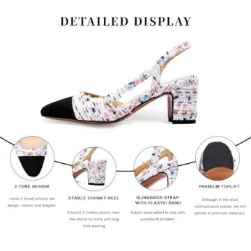 MIRAAZZURRA Women Sling Back Pumps Stylish Casual Heels