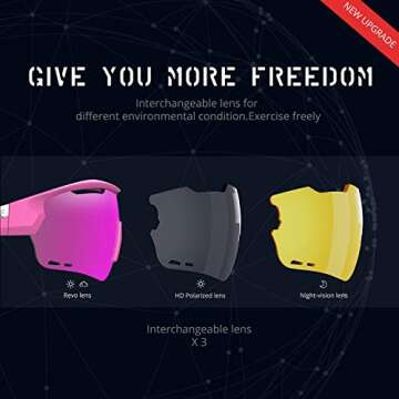 TOREGE Polarized Sports Sunglasses with Interchangeable Lenses