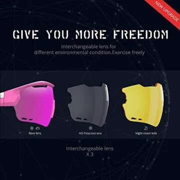 TOREGE Polarized Sports Sunglasses with Interchangeable Lenses