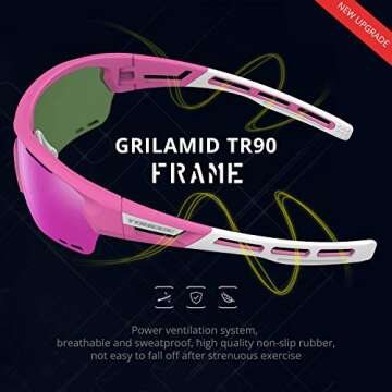 TOREGE Polarized Sports Sunglasses with Interchangeable Lenses