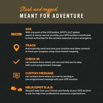 Spot Gen 4 Satellite GPS Messenger | Handheld Portable GPS Messenger for Hiking, Camping, Outdoor Ac...