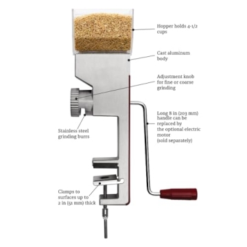 Deluxe Grain Mill for Fresh Flour Grinding Experience