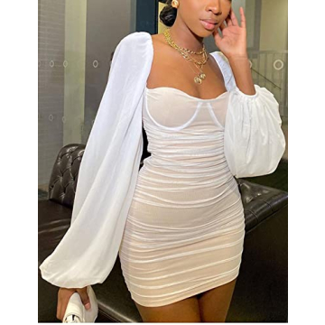 Chic Joukavor Low Cut Bodycon Dress for Celebratory Events