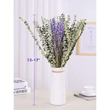 120 PCS Dried Eucalyptus Stems & Lavender Flowers Bundle for Shower, 17'' Natural Real Live Eucalyptus Leaves Greenery Stems & Aromatic Lavender Shower Plant,Gift for Mother,Fragrance, Decor