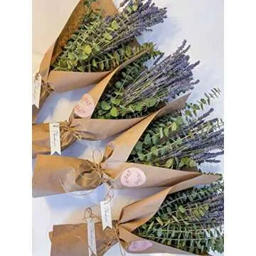 120 PCS Dried Eucalyptus Stems & Lavender Flowers Bundle for Shower, 17'' Natural Real Live Eucalyptus Leaves Greenery Stems & Aromatic Lavender Shower Plant,Gift for Mother,Fragrance, Decor