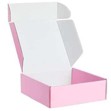 Stockroom Plus 25 Pack Corrugated Packaging Boxes for Shipping, Cardboard Mailers for Small Business, Boutiques, Mailing Gifts, Gift Boxes for Wedding Reception, Bridal Shower (Pink, 6 x 6 x 2 Inches)