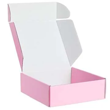 Stockroom Plus 25 Pack Corrugated Packaging Boxes for Shipping, Cardboard Mailers for Small Business, Boutiques, Mailing Gifts, Gift Boxes for Wedding Reception, Bridal Shower (Pink, 6 x 6 x 2 Inches)