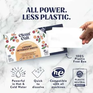 Eco-Friendly Cleancult Laundry Detergent Sheets - 60 Loads
