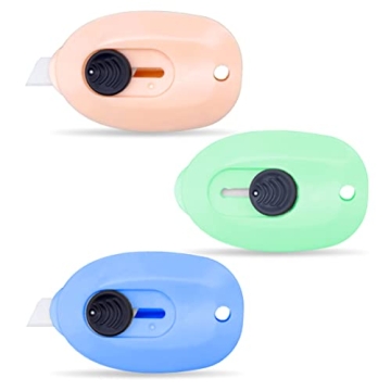 Sonuimy Mini Ceramic Box Cutter, 3pcs Safety Package Box Opener, Retractable Utility Knife Ceramic B...