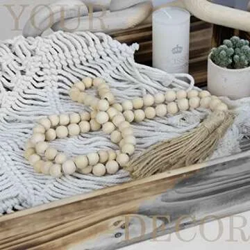Stylish 60" Wood Bead Garland for Boho Decor