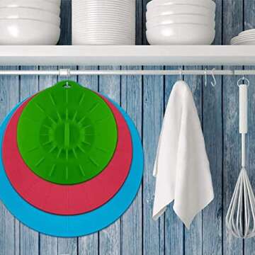 Silicone Bowl Lids Set of 5,Heat Resistant Microwave Cover Reusable Suction Seal Covers Silicone Suction Lids Airtight Seal Silicone Lids Covers for Bowls,Plate,Pots,Pans