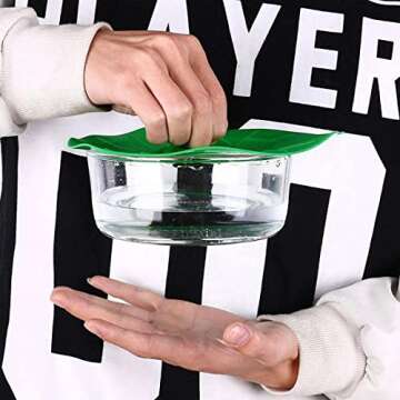 Silicone Bowl Lids Set of 5,Heat Resistant Microwave Cover Reusable Suction Seal Covers Silicone Suction Lids Airtight Seal Silicone Lids Covers for Bowls,Plate,Pots,Pans