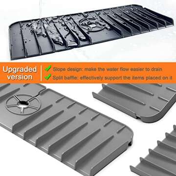 Silicone Faucet Handle Drip Catcher Tray - Multifunctional Drain Pad for Kitchen & Bathroom