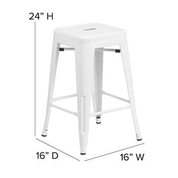 Flash Furniture 24" Backless Metal Counter Stool - Durable & Stylish