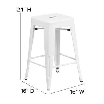 Flash Furniture 24" Backless Metal Counter Stool - Durable & Stylish