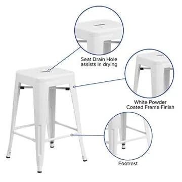 Flash Furniture 24" Backless Metal Counter Stool - Durable & Stylish