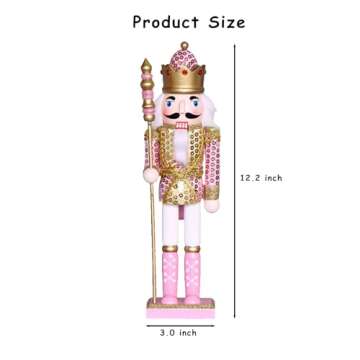 SafeSir Nutcracker Christmas Decor, 12 Inches Traditional Wooden Nutcrackers Figures Christmas Decor...