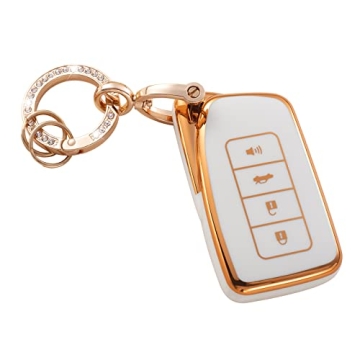 RUABIBAN Key Fob Cover Compatible with Lexus, Soft TPU Key Case Protection Shell Fit Lexus RX ES GS ...