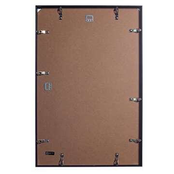 FrameWorks 16x24 Brushed Aluminum Poster Frames – Modern Brushed Metal Design w/Shatterproof Plexiglass, Perfect for Posters, Artwork, Paintings, Wall Displays – Home or Office Decor, Black - 1 Pack