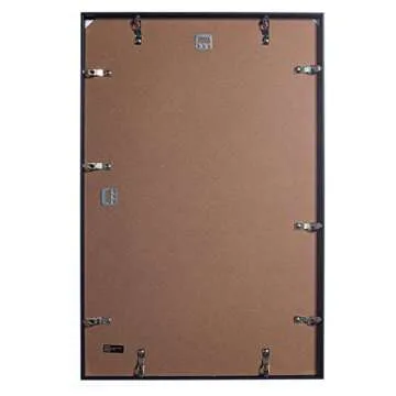 FrameWorks 16x24 Brushed Aluminum Poster Frames – Modern Brushed Metal Design w/Shatterproof Plexiglass, Perfect for Posters, Artwork, Paintings, Wall Displays – Home or Office Decor, Black - 1 Pack