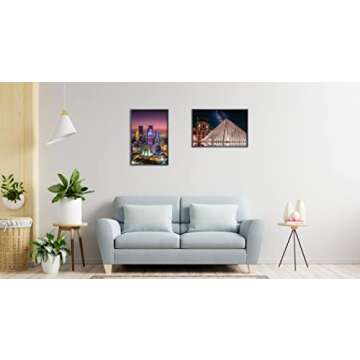 FrameWorks 16x24 Brushed Aluminum Poster Frames – Modern Brushed Metal Design w/Shatterproof Plexiglass, Perfect for Posters, Artwork, Paintings, Wall Displays – Home or Office Decor, Black - 1 Pack