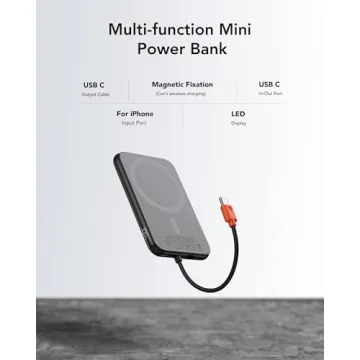 5000mAh Slim Portable Charger with Built-in USB-C
