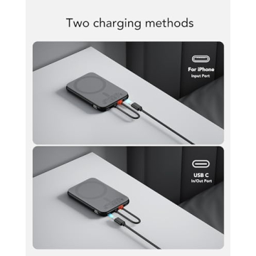 5000mAh Slim Portable Charger with Built-in USB-C