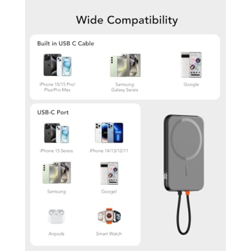 5000mAh Slim Portable Charger with Built-in USB-C