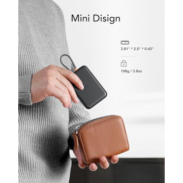 5000mAh Slim Portable Charger with Built-in USB-C