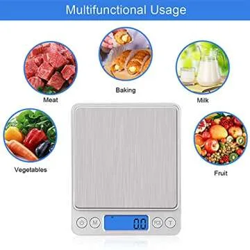 UNIWEIGH Digital Kitchen Scale,3kg/0.1g Pocket Food Scale Measure in Grams and oz for Loss Weight,Cooking Baking,Jewelry,High Precision Gram Scale with 6 Units,Small Coffee Scale with 2 Trays,LCD,Tare