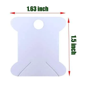 Embroidery Floss Bobbins-Paper Cross Stitch Embroidery Thread Organizer Cardboard -Floss Bobbins- Crafts Floss Bobbins -165 Thread Bobbin Cards (White)