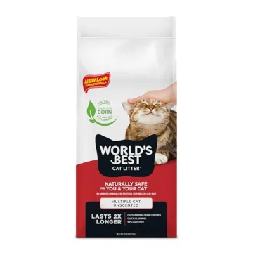 WORLD'S BEST CAT LITTER Multiple Cat Unscented, 8-Pounds - Natural Ingredients, Quick Clumping, Flus...