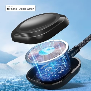 Upgraded Apple Watch Charger 2FT Magnetic Multi Charging Cable Nylon Braided USB C Port to Lightning Type-C Cord iWatch Wireless Charger 3 in 1 Charging Wire for Airpods Apple iPhone iPad iWatch Phone