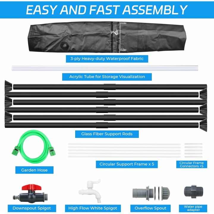 50 Gallon BPA Free Rainwater Collection Barrel