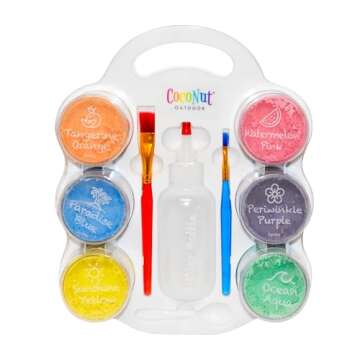 DIY Sidewalk Chalk Paint Set - Non-Toxic, Washable Powdered Chalk - Simply Mix in Water and Use a Paintbrush to Create Colorful Artwork on the Sidewalk or Chalkboard, For Kids Ages 5+