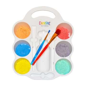 DIY Sidewalk Chalk Paint Set - Non-Toxic, Washable Powdered Chalk - Simply Mix in Water and Use a Paintbrush to Create Colorful Artwork on the Sidewalk or Chalkboard, For Kids Ages 5+