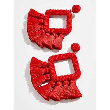 Stylish Long Tassel Earrings for Women - Handmade Gift