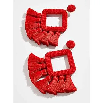 Stylish Long Tassel Earrings for Women - Handmade Gift