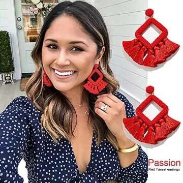 Stylish Long Tassel Earrings for Women - Handmade Gift