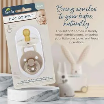 Itzy Ritzy Natural Rubber Pacifiers Set of 2 for Babies