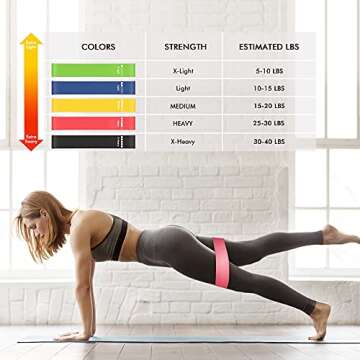 Exercise Bands for Working Out, Resistance Bands Set for Legs and Butt, Non-Slip Fitness Bands, Hip Stretch Booty Bands, Elastic Bands with Carrying Pouch (3)