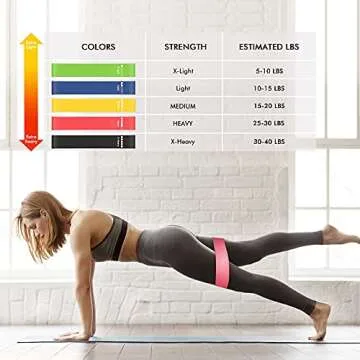 Exercise Bands for Working Out, Resistance Bands Set for Legs and Butt, Non-Slip Fitness Bands, Hip Stretch Booty Bands, Elastic Bands with Carrying Pouch (3)