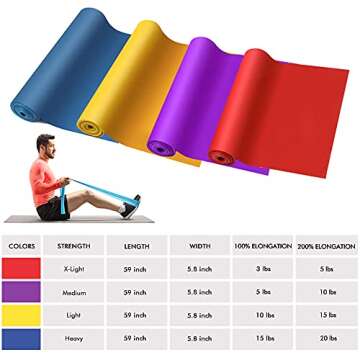 Exercise Bands for Working Out, Resistance Bands Set for Legs and Butt, Non-Slip Fitness Bands, Hip Stretch Booty Bands, Elastic Bands with Carrying Pouch (3)