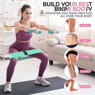 Exercise Bands for Working Out, Resistance Bands Set for Legs and Butt, Non-Slip Fitness Bands, Hip Stretch Booty Bands, Elastic Bands with Carrying Pouch (3)