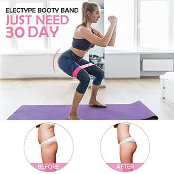 Exercise Bands for Working Out, Resistance Bands Set for Legs and Butt, Non-Slip Fitness Bands, Hip Stretch Booty Bands, Elastic Bands with Carrying Pouch (3)