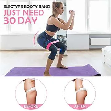 Exercise Bands for Working Out, Resistance Bands Set for Legs and Butt, Non-Slip Fitness Bands, Hip Stretch Booty Bands, Elastic Bands with Carrying Pouch (3)
