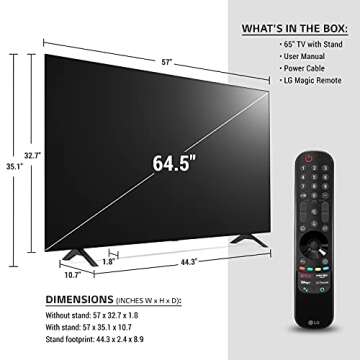 LG OLED A1 Series 65” Alexa built-in 4k Smart TV, 60Hz Refresh Rate, AI-Powered 4K, Dolby Vision IQ and Dolby Atmos, WiSA Ready, Gaming Mode (OLED65A1PUA, 2021)